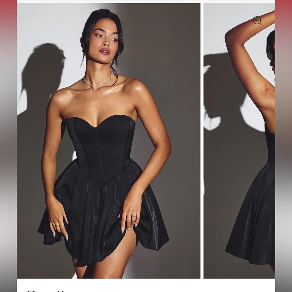 Oh Polly Elegant Black Strapless Dress